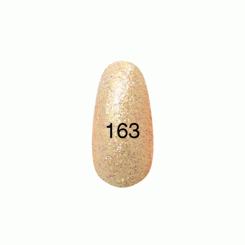 Гель лак № 163 (золотой перламутр с пурпурными блестками) 8 мл. 