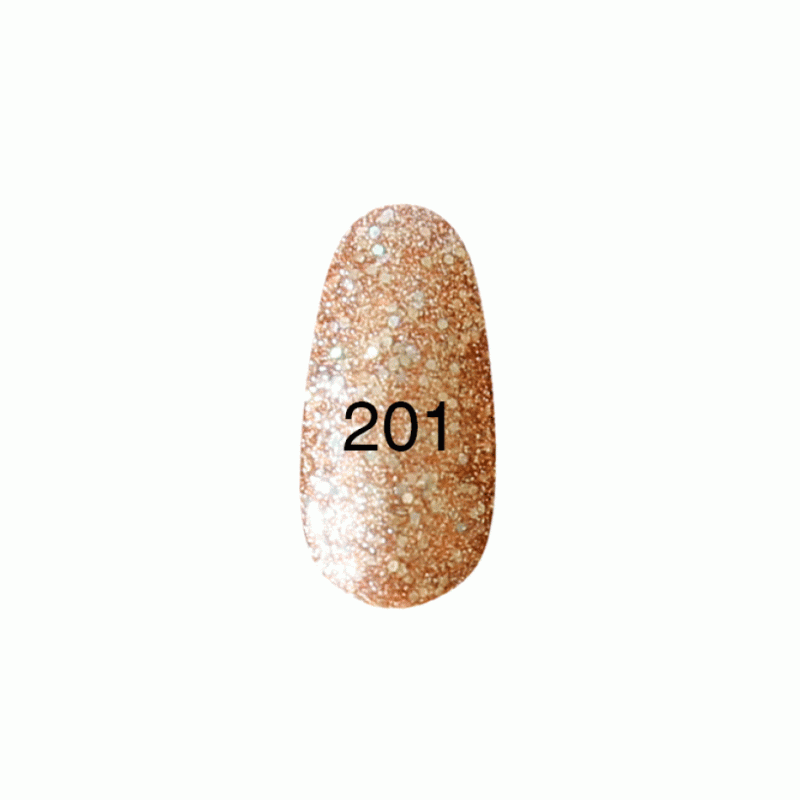 Гель лак № 201 (бронзовий, з перламутром, блискітками) 8 мл.