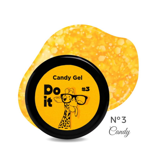 Гель-лак Do it CANDY GEL с глитером №3 Оранжевый, 5 мл