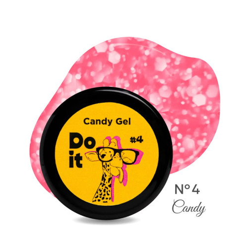 Гель-лак Do it CANDY GEL з глітером №4 Ніжно-рожевий, 5 мл