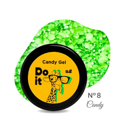 Гель-лак Do it CANDY GEL з глітером №8 Зелений, 5 мл