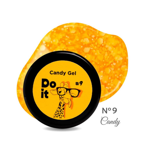 Гель-лак Do it CANDY GEL з глітером №9 Помаранчевий, 5 мл