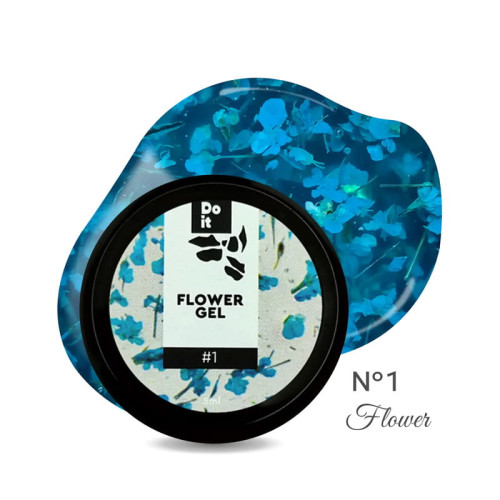 Гель-лак Do it FLOWER GEL із сухоцвітами №1 Блакитний, 5 мл