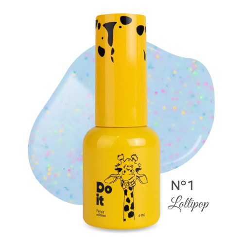 Гель-лак Do it LOLLIPOP Gel Polish №1 Голубой с разноцветными конфетти, 6 мл