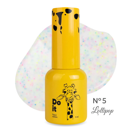 Гель-лак Do it LOLLIPOP Gel Polish №5 Молочний з різнобарвними конфетті, 6 мл 