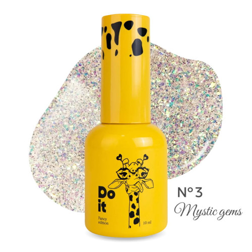 Гель-лак світловідбиваючий Do it MYSTIC GEMS Aurora Glow Gel Polish №3 Світлий з голографічними частинками, 10 мл