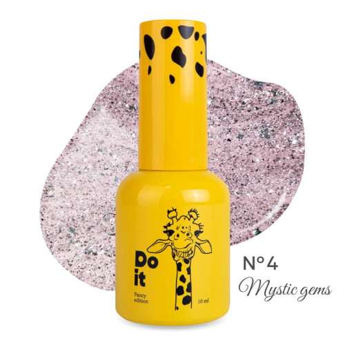 Гель-лак світловідбиваючий Do it MYSTIC GEMS Blush Sparkle Gel Polish №4 Рожево-бежевий, 10 мл