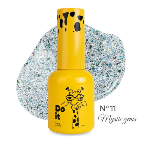 Гель-лак светоотражающий Do it MYSTIC GEMS Diamond Dust Gel Polish №11 Прозрачно-серебристый, 10 мл