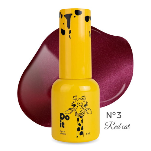 Гель-лак котяче око Do it Cat Eye Gel Polish Red Cat №3 Вишнево-червоний, 6 мл