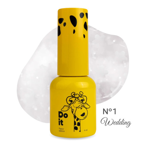 Гель-лак Do it WEDDING Gel Polish з каміфубуками у формі квіточок №1 Молочний, 6 мл