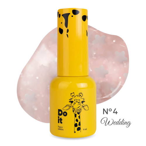 Гель-лак Do it WEDDING Gel Polish з каміфубуками у формі квіточок №4 Нюдовий, 6 мл