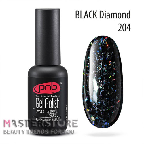 Гель-лак PNB 204 Black Diamond, 8 мл