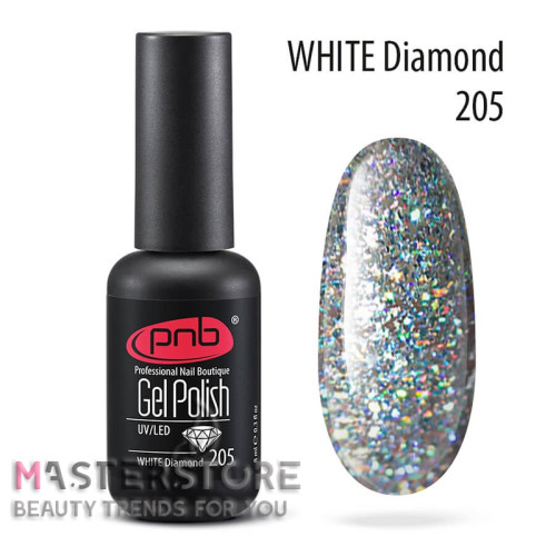 Гель-лак PNB 205 White Diamond, 8 мл