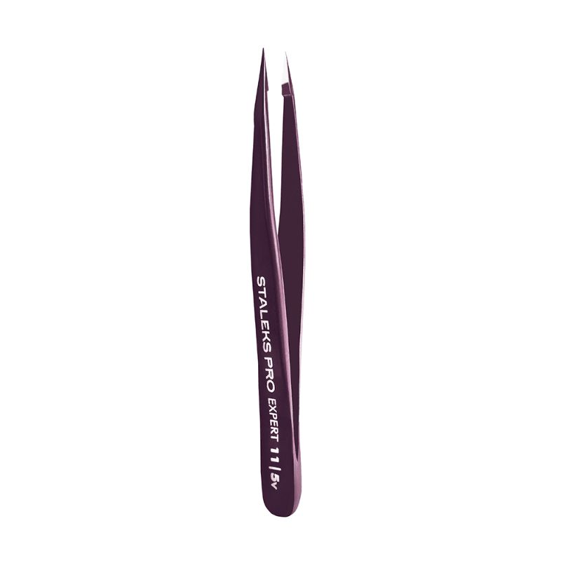 Пінцет точковий для брів STALEKS PRO EXPERT 11 TYPE 5 VIOLET TE-11/5V