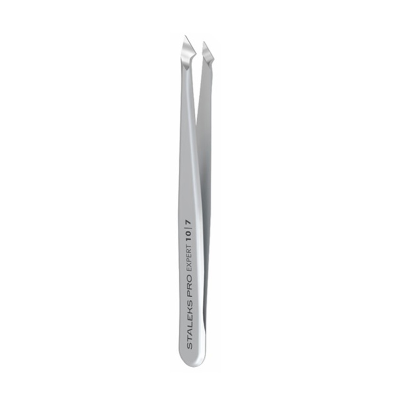 Пінцет для брів скошений гострий STALEKS PRO EXPERT 10 TYPE 7 TE-10/7