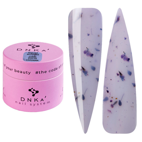 Акрігель DNKa Liquid Acrygel №0038 Lavender, 12 мл (із сухоцвітами)