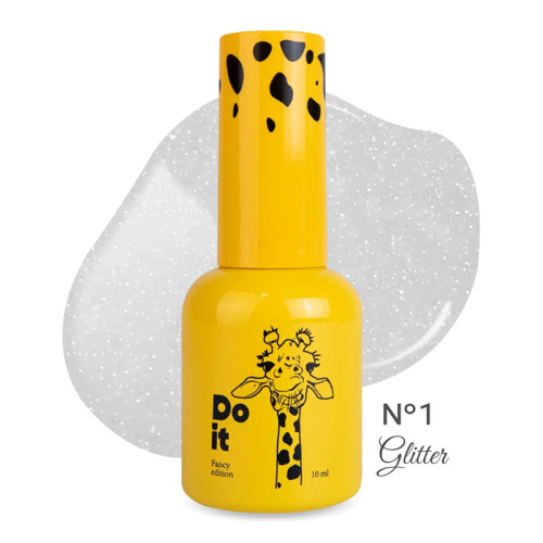 Камуфлирующая база с блестками Do it Rubber Base GLITTER №1 Молочно-сливочная, 10 мл