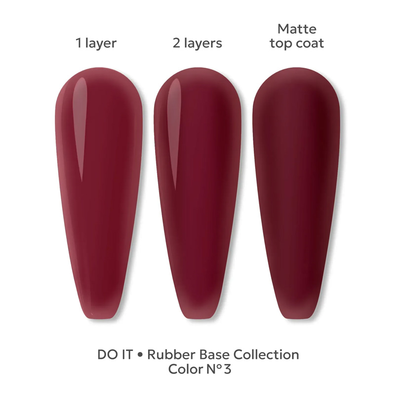 Цветная камуфлирующая база Do it Rubber Base COLOR №3 Темно-красная, 10 мл
