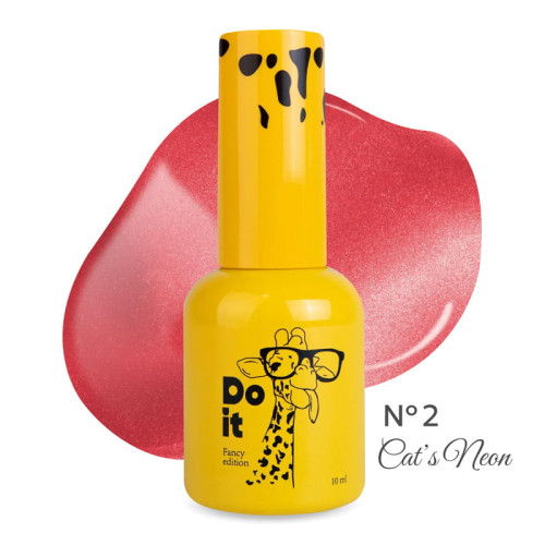 Неоновая база с эффектом «кошачий глаз» Do it Base CAT`S NEON №2 Красно-оранжевая, 10 мл