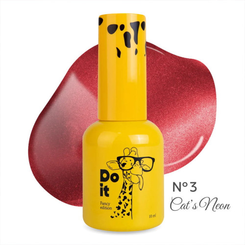Неоновая база с эффектом «кошачий глаз» Do it Base CAT`S NEON №3 Красно-коралловая, 10 мл