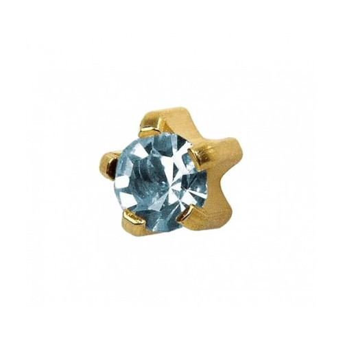 Сережки-иглы STUDEX L-103, крапан "Аквамарин"
